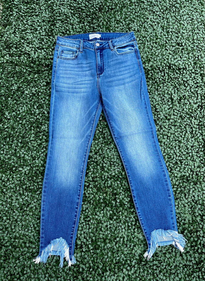 denim, jeans, frayed hem