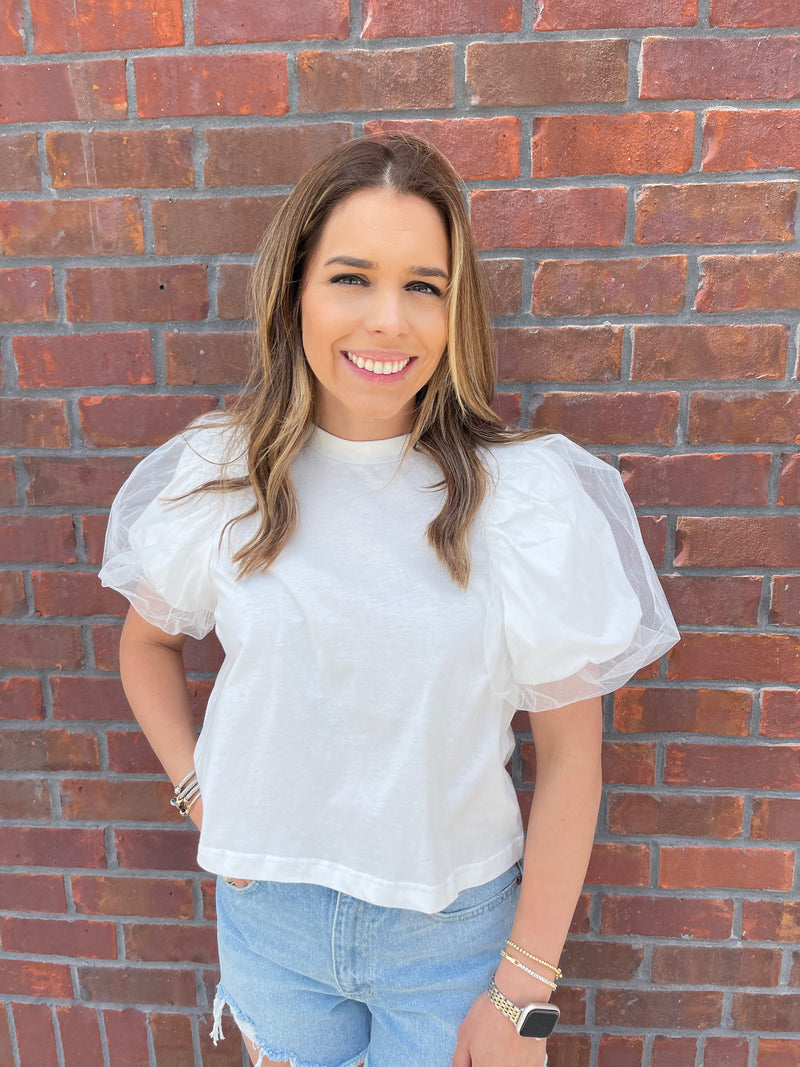 Stay Poised White Tee